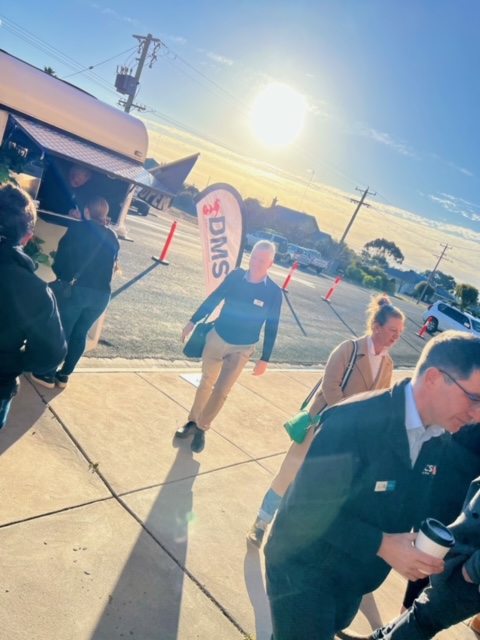 Donald Mineral Sands Paul Atherton providing an early coffee to the community