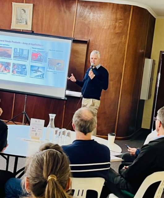 Donald Mineral Sands Paul Atherton providing a captivating update on the impending mine, and spoke on the surprising items that contain rare earth mineral sands (including the white outer shell of chewies…….. 😳🥴)