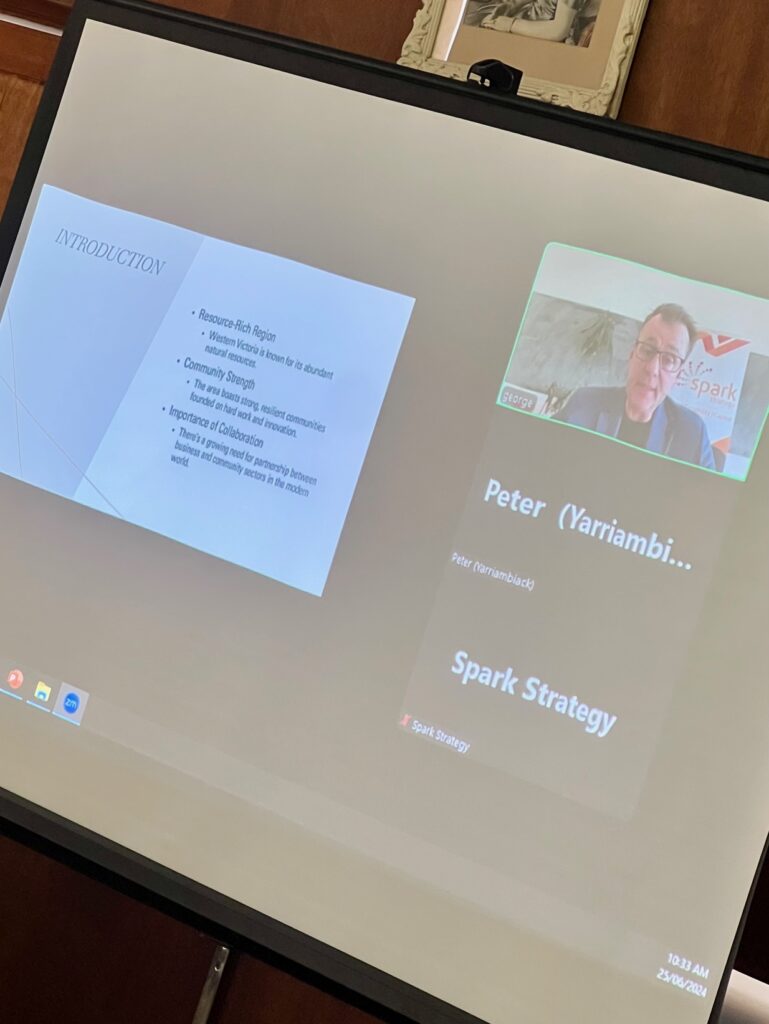 GeorgeLiacos of Spark Strategy provided a virtual presentation on Community and business alliances