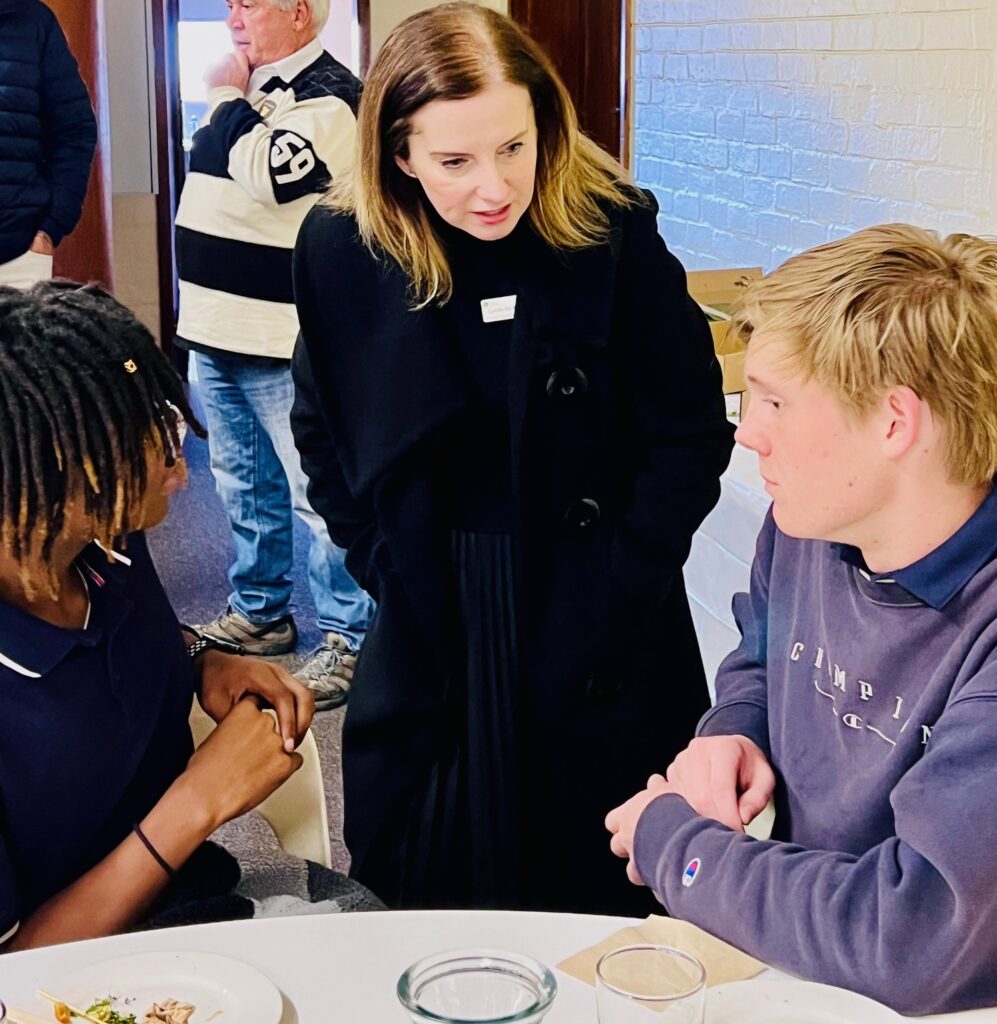 Making great connections, Victorian Small Business Commissioner Lynda McAlary-Smith meeting West Vic Business Executive Committee members Sean and Thomas (thank you St Brigid's College for allowing them to attend)